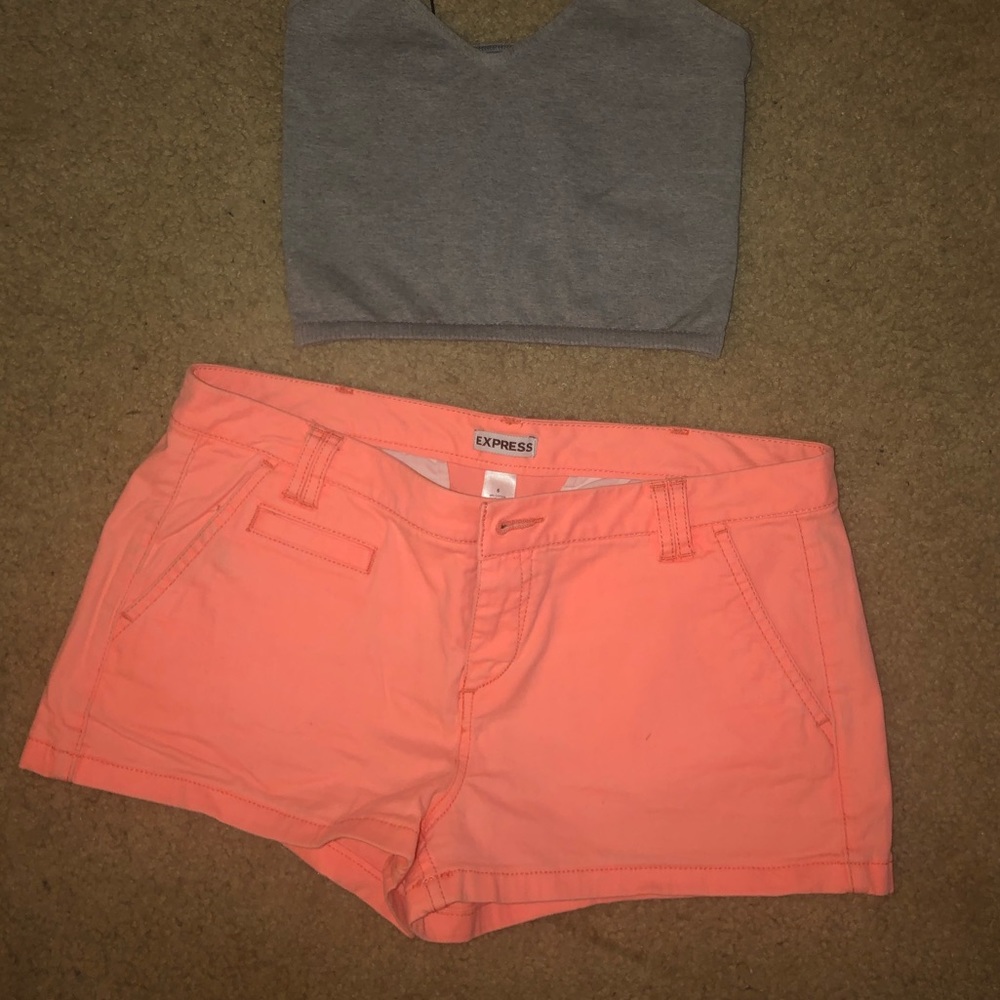 Express coral shorts size 6 NWOT